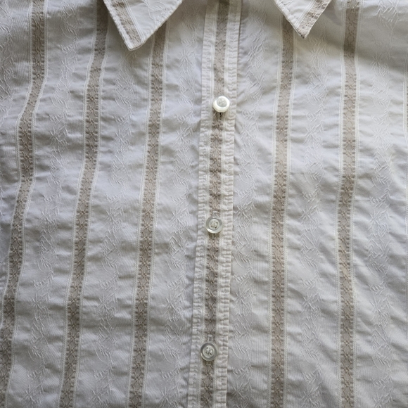 Lane Bryant White Tan Blouse - Picture 2 of 6